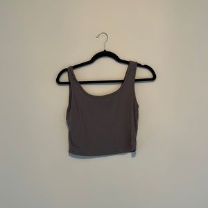 gray cropped tank